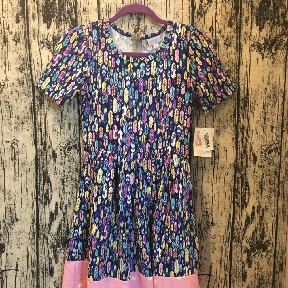 LuLaRoe Amelia Dress with Feathers